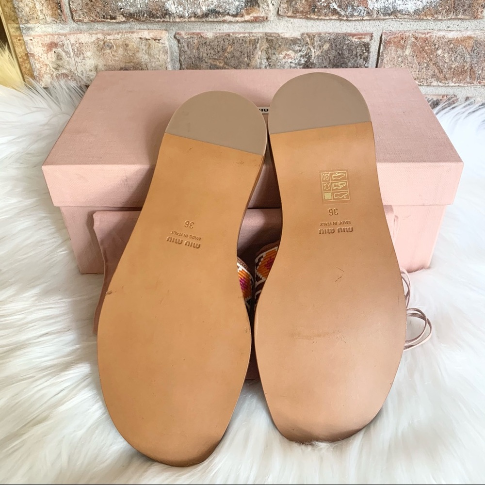 MIU MIU Calzature Donna Embroidery Slide Sandal 6 - Picture 8 of 15